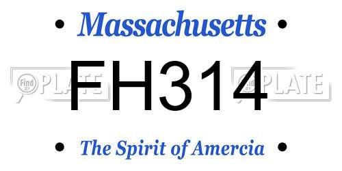 FH314 Massachusetts License Plate