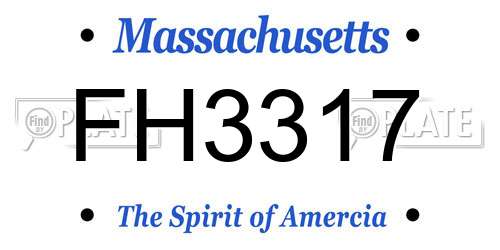 FH3317 Massachusetts License Plate
