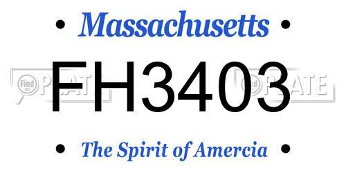 FH3403 Massachusetts License Plate