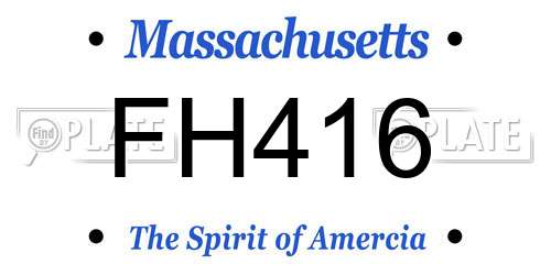 FH416 Massachusetts License Plate