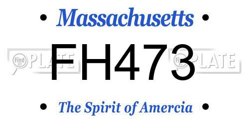 FH473 Massachusetts License Plate