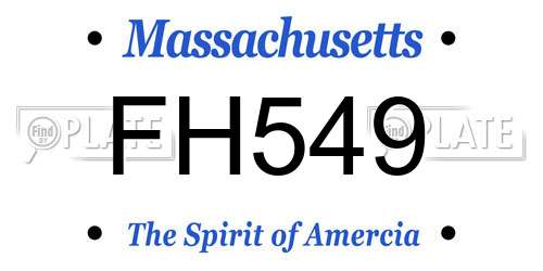 FH549 Massachusetts License Plate