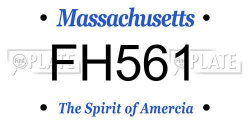 FH561 Massachusetts License Plate
