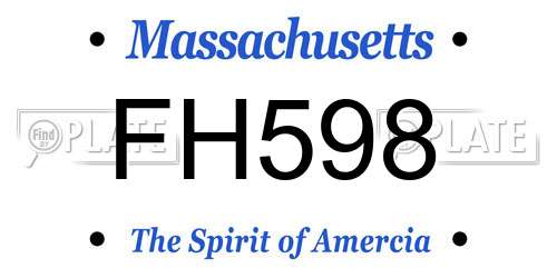 FH598 Massachusetts License Plate