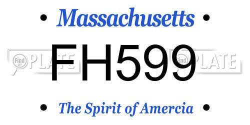 FH599 Massachusetts License Plate