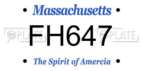 FH647 Massachusetts License Plate