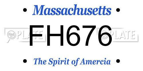 FH676 Massachusetts License Plate