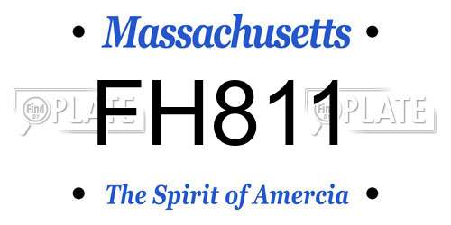 FH811 Massachusetts License Plate