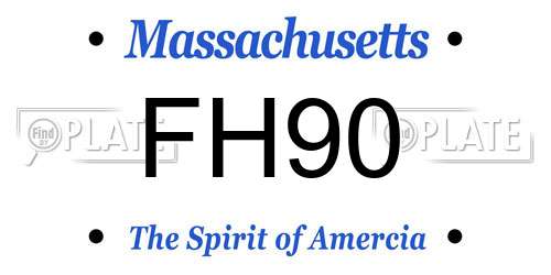 FH90 Massachusetts License Plate
