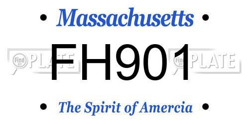 FH901 Massachusetts License Plate