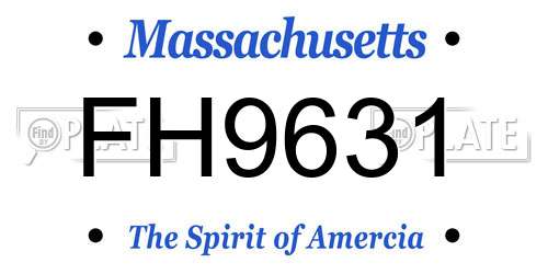 FH9631 Massachusetts License Plate