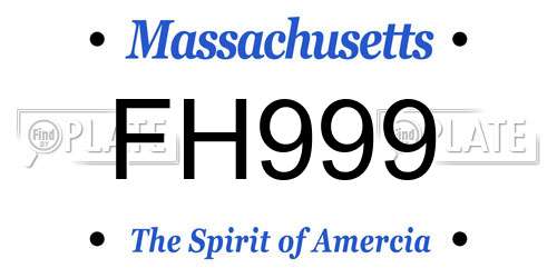 FH999 Massachusetts License Plate