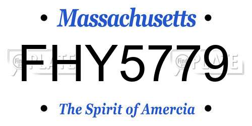 FHY5779 Massachusetts License Plate
