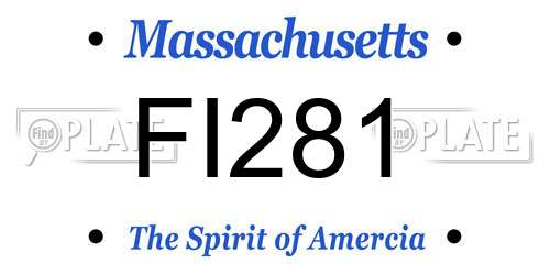 FI281 Massachusetts License Plate