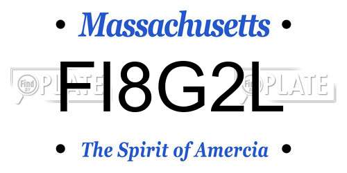 FI8G2L Massachusetts License Plate