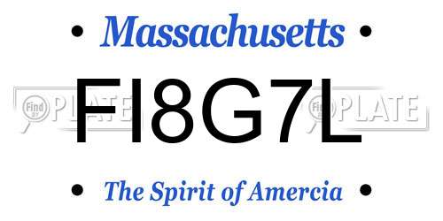 FI8G7L Massachusetts License Plate