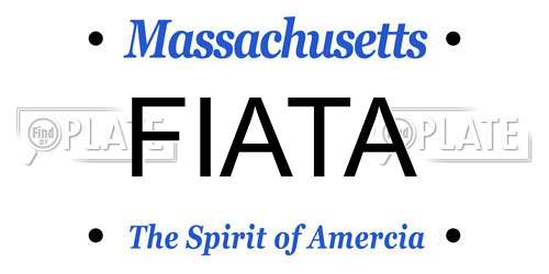 FIATA Massachusetts License Plate