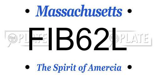 FIB62L Massachusetts License Plate