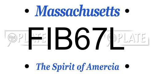 FIB67L Massachusetts License Plate