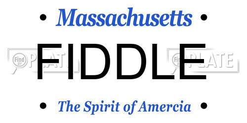 FIDDLE Massachusetts License Plate
