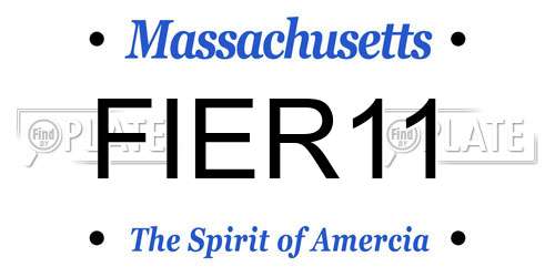 FIER11 Massachusetts License Plate