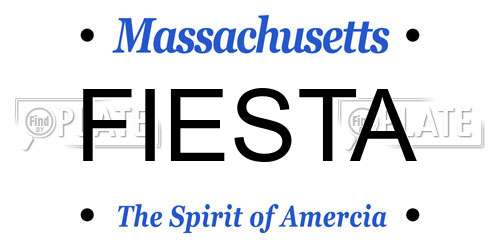 FIESTA Massachusetts License Plate