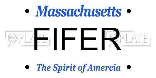FIFER Massachusetts License Plate