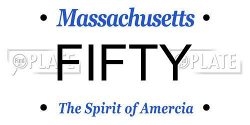 FIFTY Massachusetts License Plate