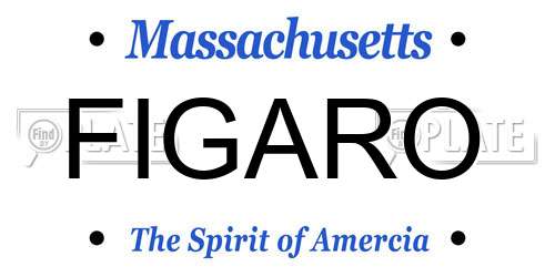 FIGARO Massachusetts License Plate