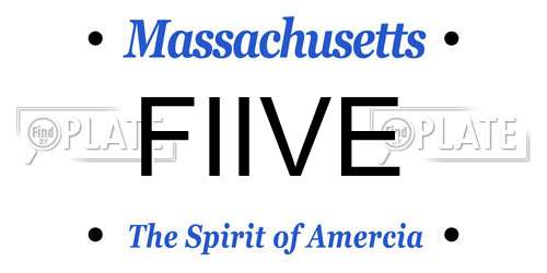 FIIVE Massachusetts License Plate