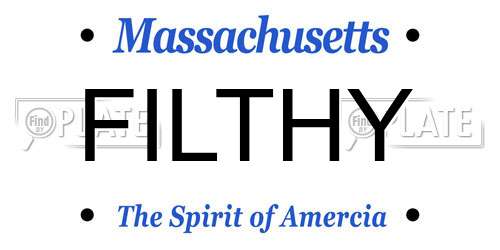 FILTHY Massachusetts License Plate