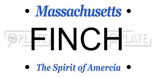 FINCH Massachusetts License Plate