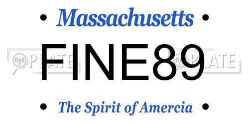 FINE89 Massachusetts License Plate