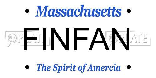 FINFAN Massachusetts License Plate