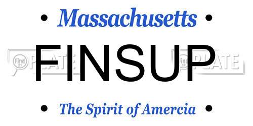 FINSUP Massachusetts License Plate