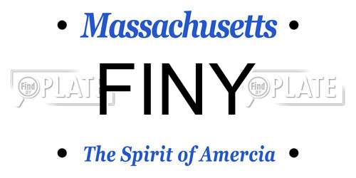 FINY Massachusetts License Plate