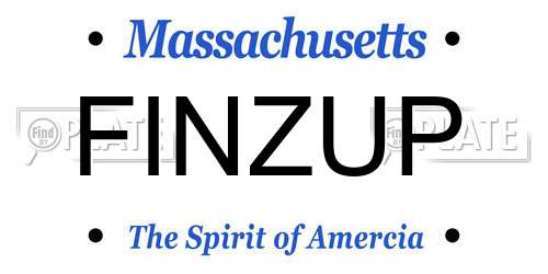 FINZUP Massachusetts License Plate