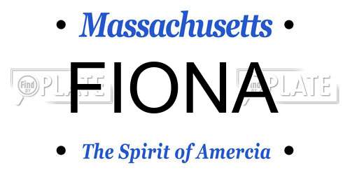 FIONA Massachusetts License Plate
