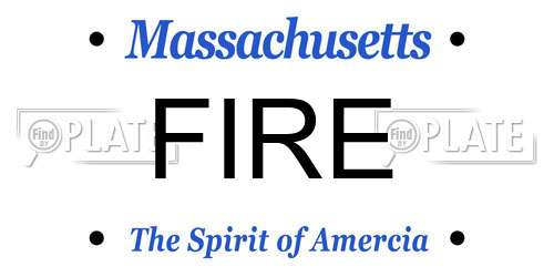 FIRE Massachusetts License Plate