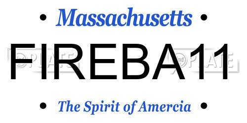 FIREBA11 Massachusetts License Plate