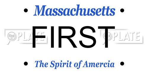 FIRST Massachusetts License Plate