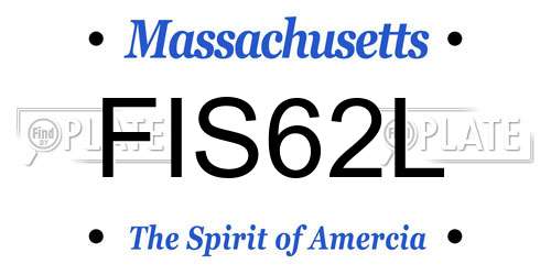 FIS62L Massachusetts License Plate