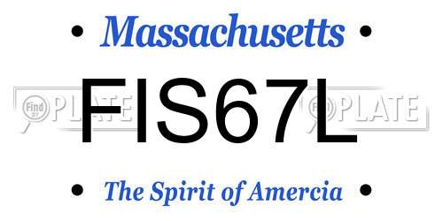 FIS67L Massachusetts License Plate