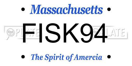 FISK94 Massachusetts License Plate