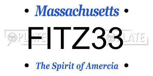 FITZ33 Massachusetts License Plate