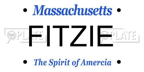 FITZIE Massachusetts License Plate