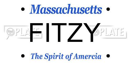 FITZY Massachusetts License Plate
