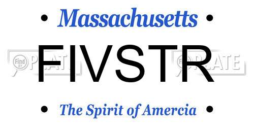 FIVSTR Massachusetts License Plate