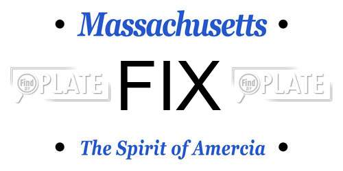 FIX Massachusetts License Plate