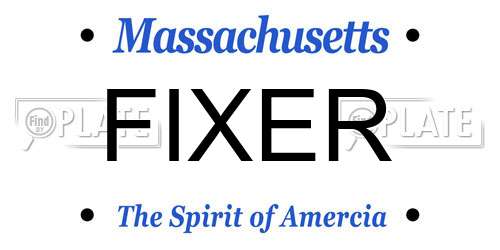 FIXER Massachusetts License Plate